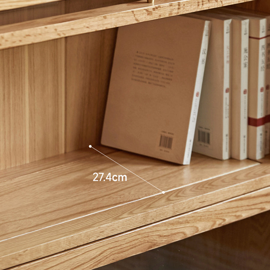 Latvia Designer Natural Solid Oak Display Bookcase Cabinet