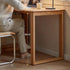 Lazio natural solid oak return storage desk with hutch, pegboard, and glass cabinet