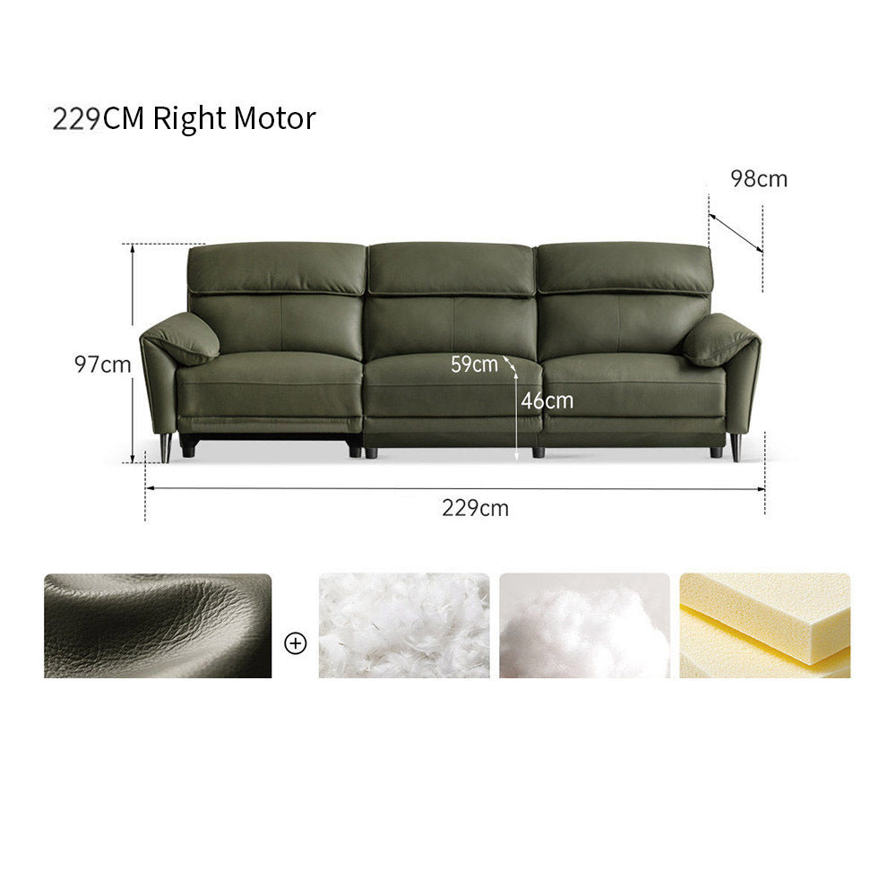 Lillviken Genuine Leather Electric Recliner Sofa