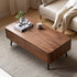 Leeds Natural Solid Walnut Coffee Table | wooden coffee table with drawers for NZ living room | Oak Furniture Store