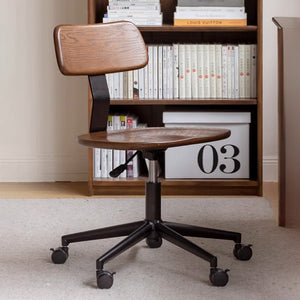 Lenne Natural Solid Oak Swivel Study Office Chair - Oak Furniture Store