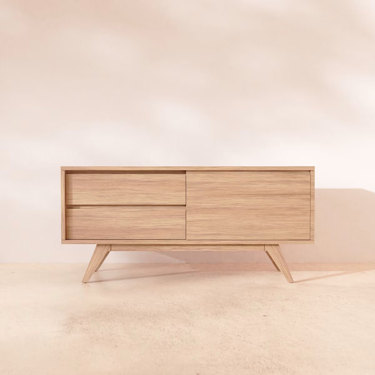 Letur Natural Solid Oak Entertainment Unit | Oak Furniture Store