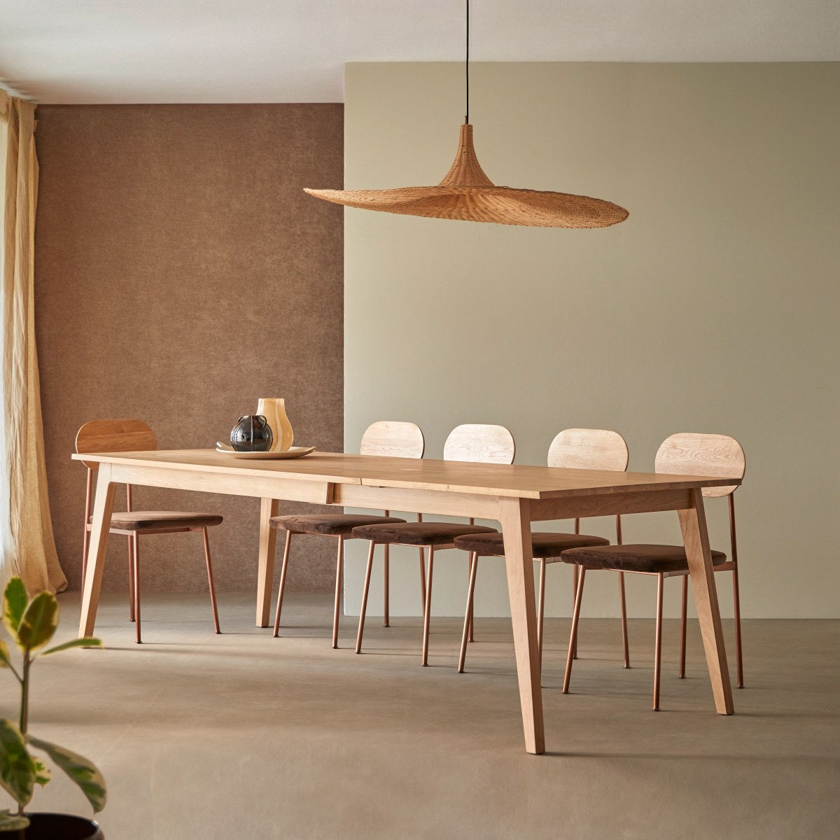 Letur Natural Solid Oak Extending Dining Table