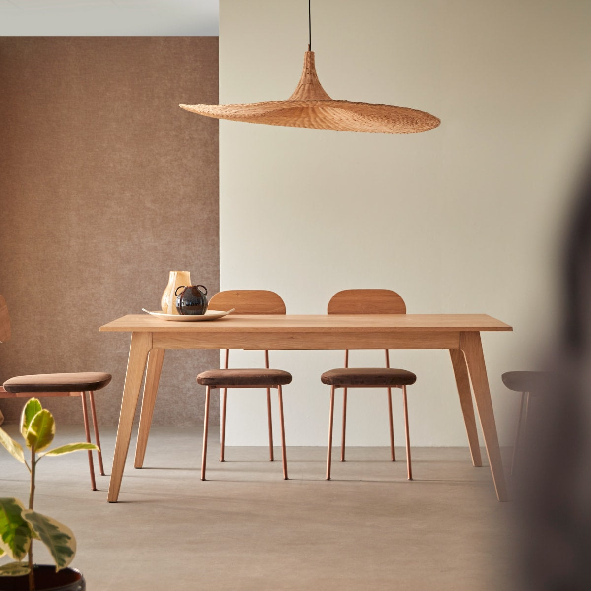 Letur Natural Solid Oak Extending Dining Table