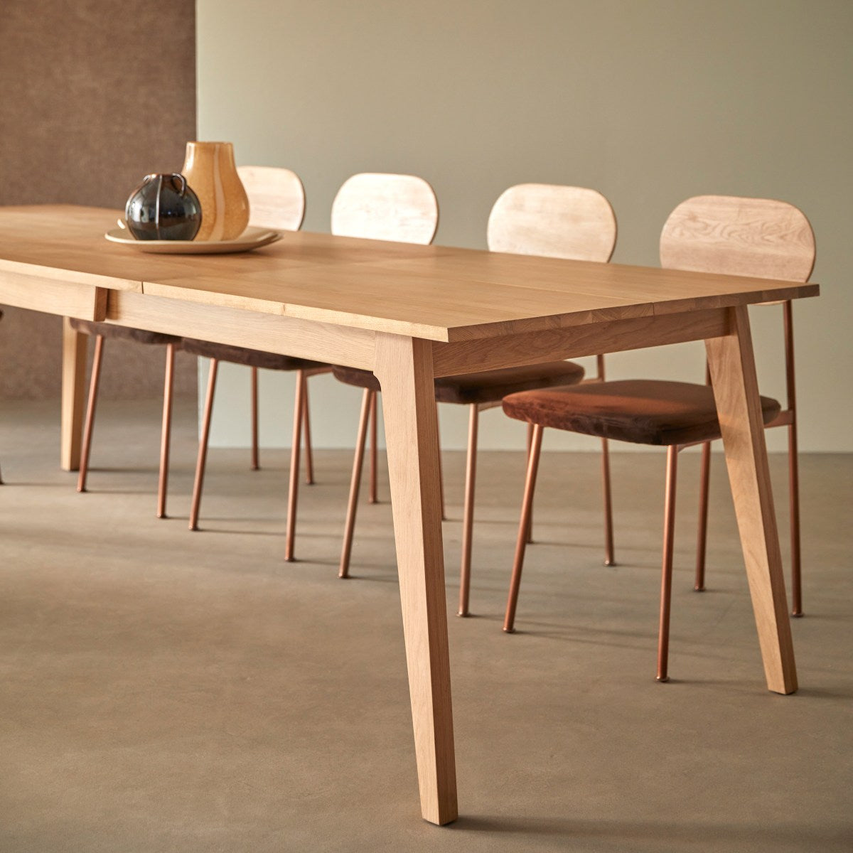 Letur Natural Solid Oak Extending Dining Table