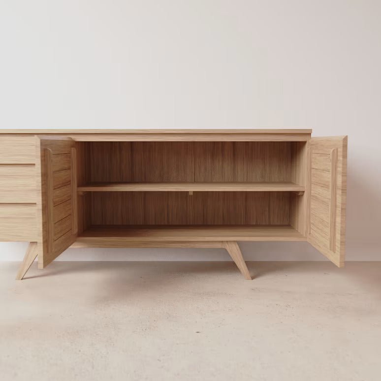 Letur Natural Solid Oak Large Sideboard | Oak Furniture Store