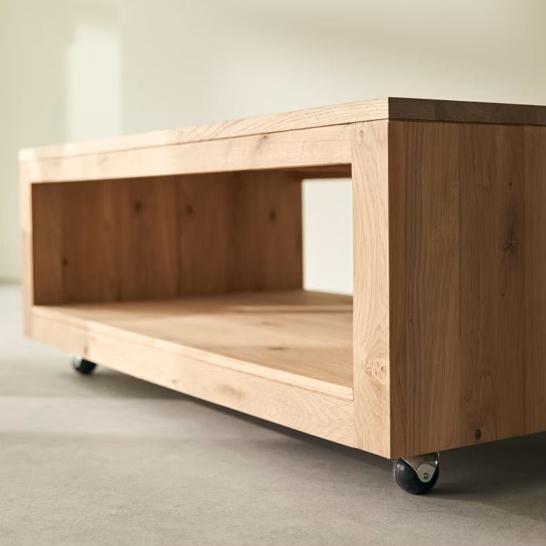 Liden Natual Solid Oak Coffee Table | wood coffee table NZ | Oak Furniture Store