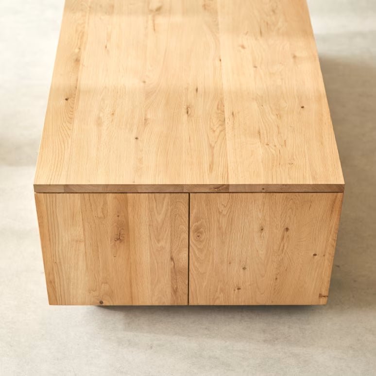Liden Natual Solid Oak Coffee Table | wood coffee table NZ | Oak Furniture Store