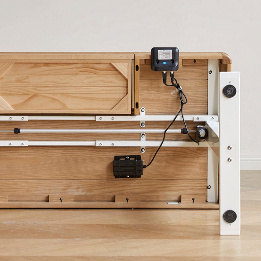 Lillers Solid Ash Electric Height Adjustable Computer Desk | Oak Furniture Store