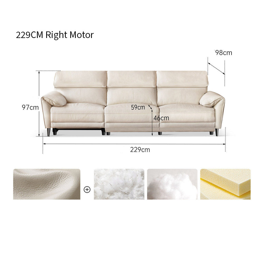 Lillviken genuine leather electric recliner sofa in modern kiwi living room