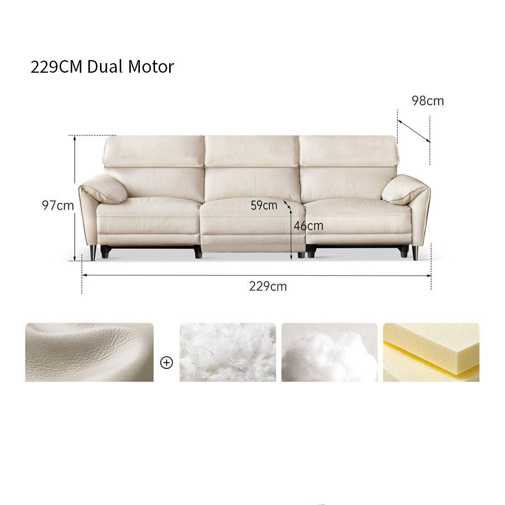 Lillviken genuine leather electric recliner sofa in modern kiwi living room