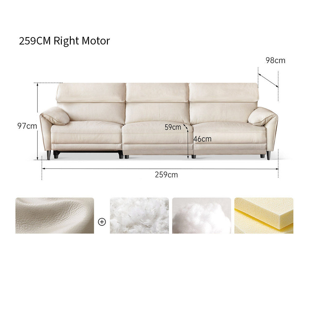 Lillviken genuine leather electric recliner sofa in modern kiwi living room