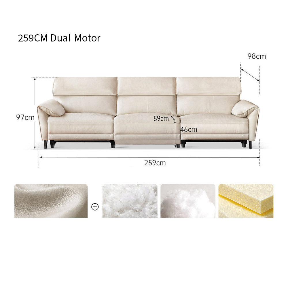 Lillviken genuine leather electric recliner sofa in modern kiwi living room