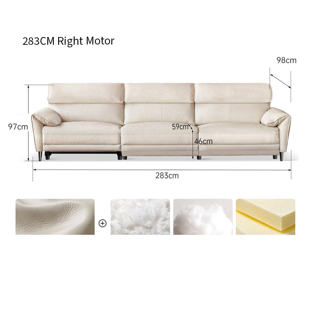 Lillviken genuine leather electric recliner sofa in modern kiwi living room