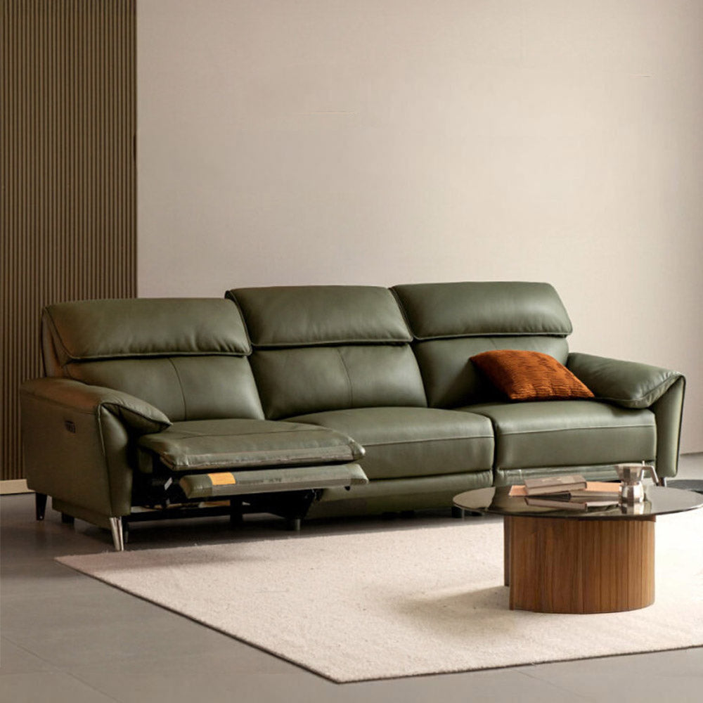 Lillviken genuine leather electric recliner sofa in modern kiwi living room