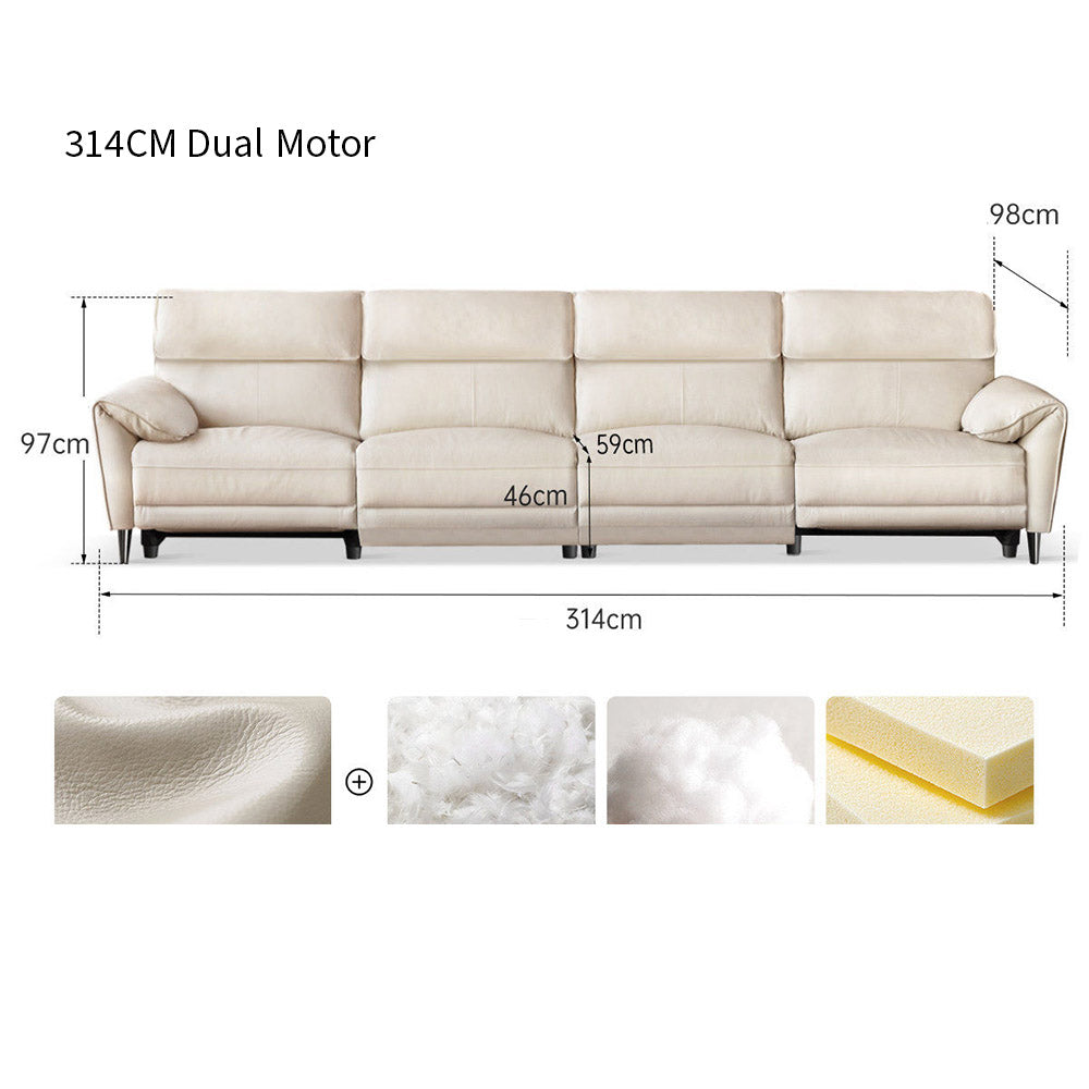 Lillviken genuine leather electric recliner sofa in modern kiwi living room