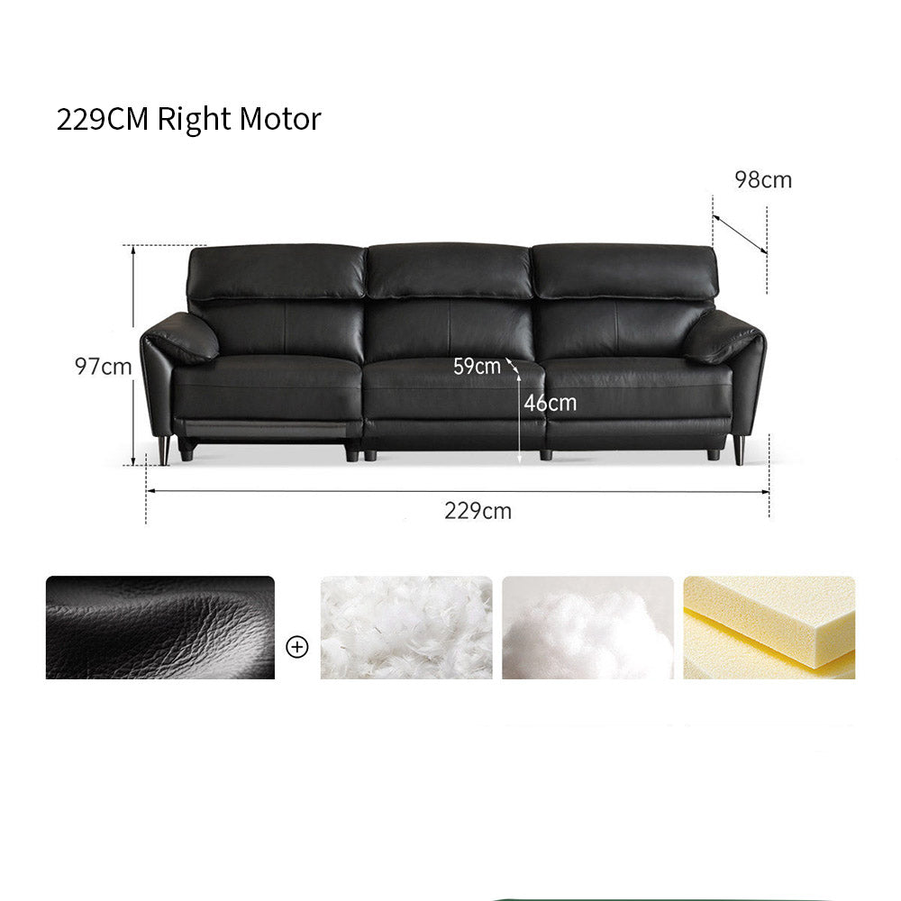 Lillviken genuine leather electric recliner sofa in modern kiwi living room