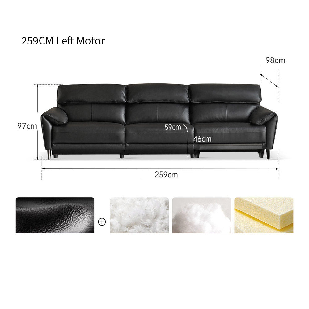 Lillviken genuine leather electric recliner sofa in modern kiwi living room