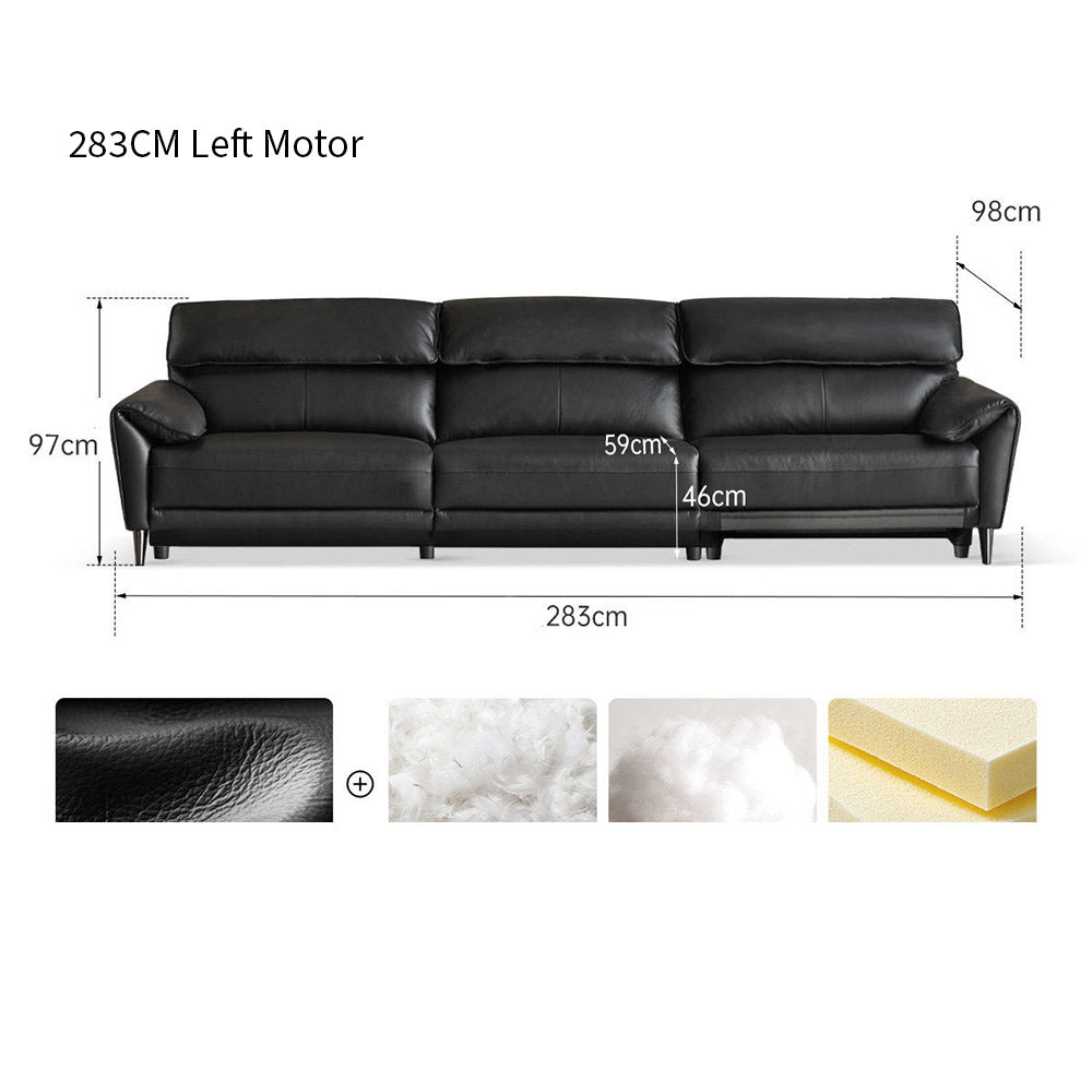 Lillviken genuine leather electric recliner sofa in modern kiwi living room