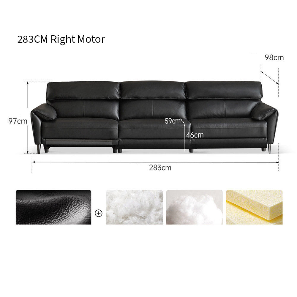Lillviken genuine leather electric recliner sofa in modern kiwi living room