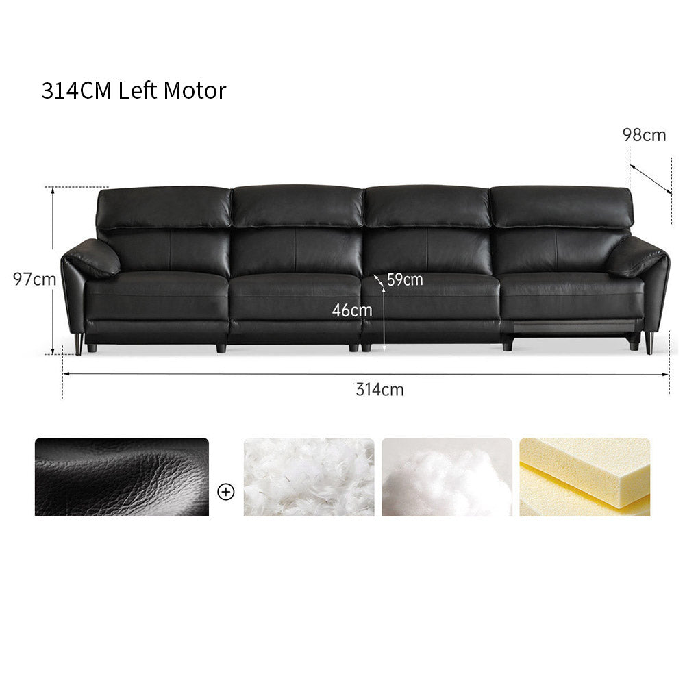Lillviken genuine leather electric recliner sofa in modern kiwi living room