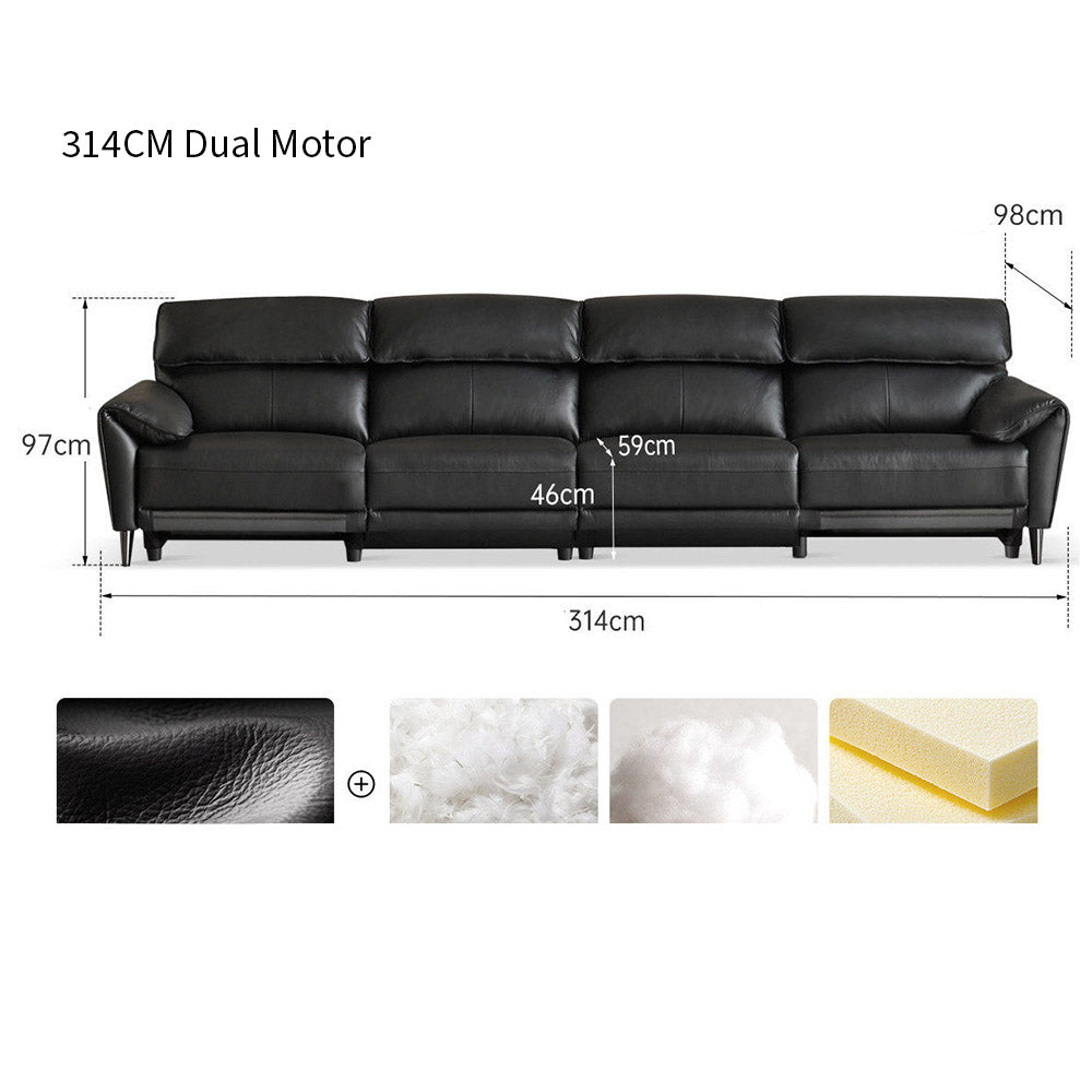 Lillviken genuine leather electric recliner sofa in modern kiwi living room