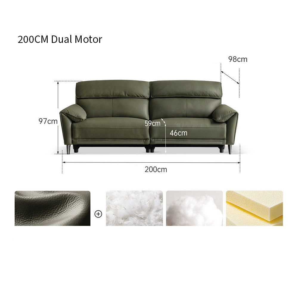 Lillviken genuine leather electric recliner sofa in modern kiwi living room