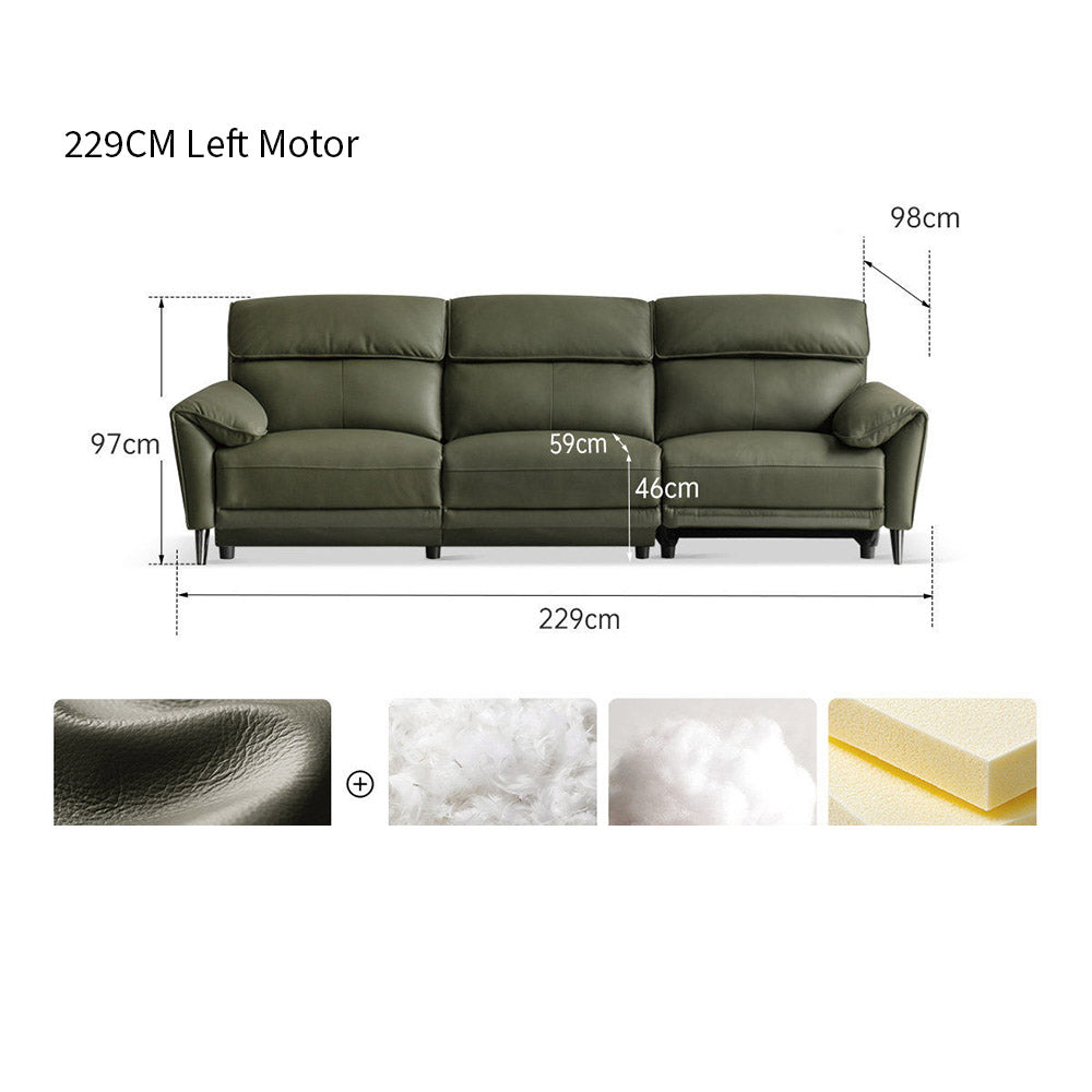 Lillviken genuine leather electric recliner sofa in modern kiwi living room
