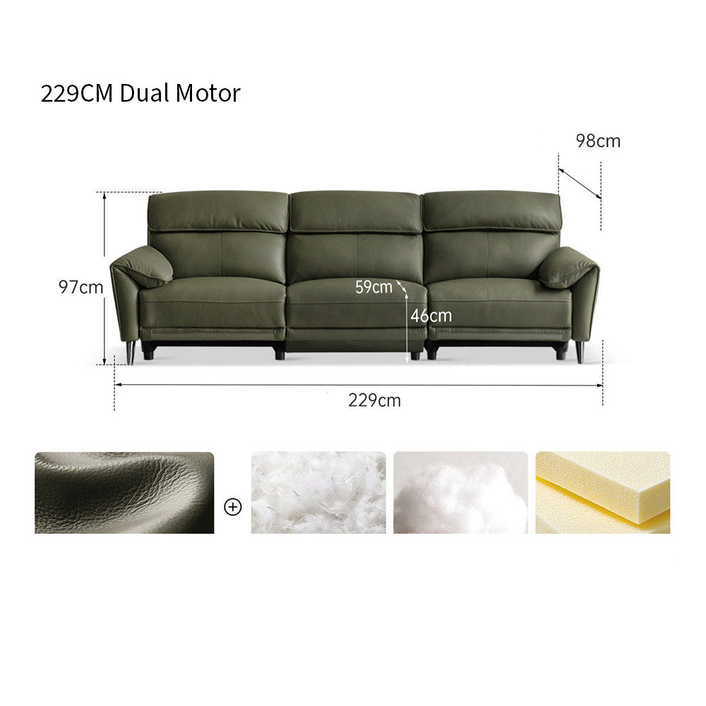 Lillviken genuine leather electric recliner sofa in modern kiwi living room