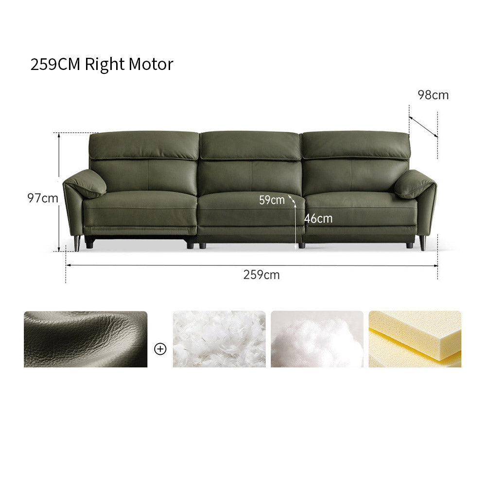 Lillviken genuine leather electric recliner sofa in modern kiwi living room