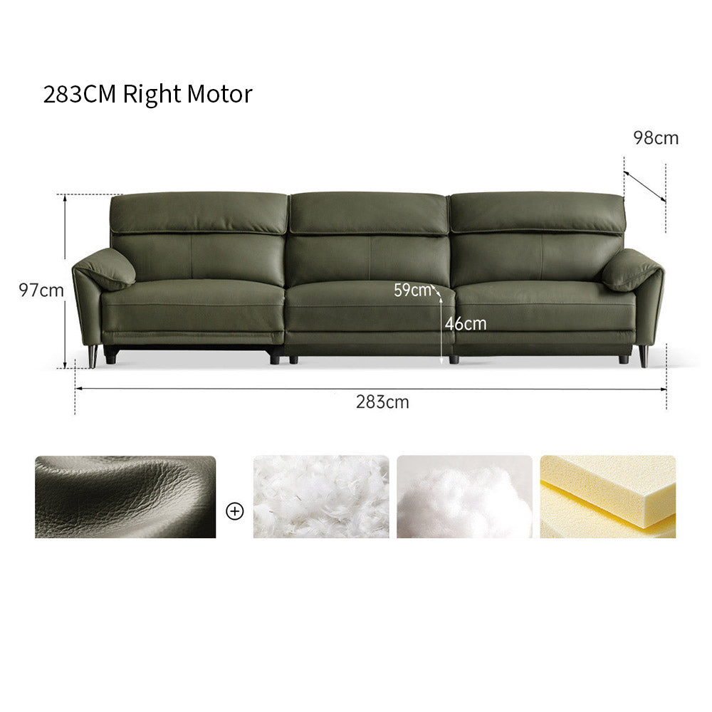 Lillviken genuine leather electric recliner sofa in modern kiwi living room