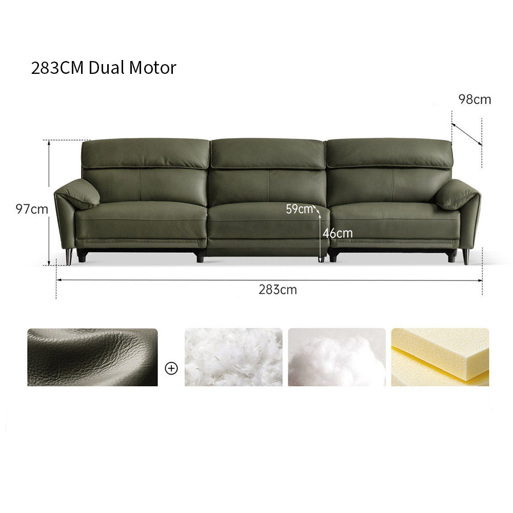Lillviken genuine leather electric recliner sofa in modern kiwi living room