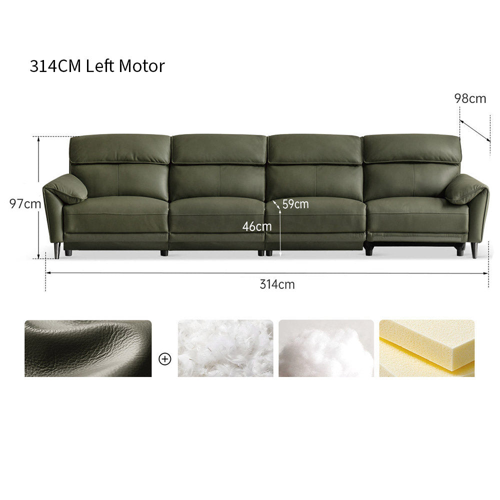 Lillviken genuine leather electric recliner sofa in modern kiwi living room
