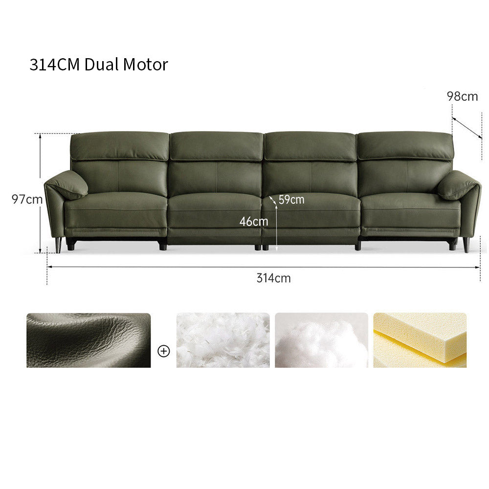 Lillviken genuine leather electric recliner sofa in modern kiwi living room