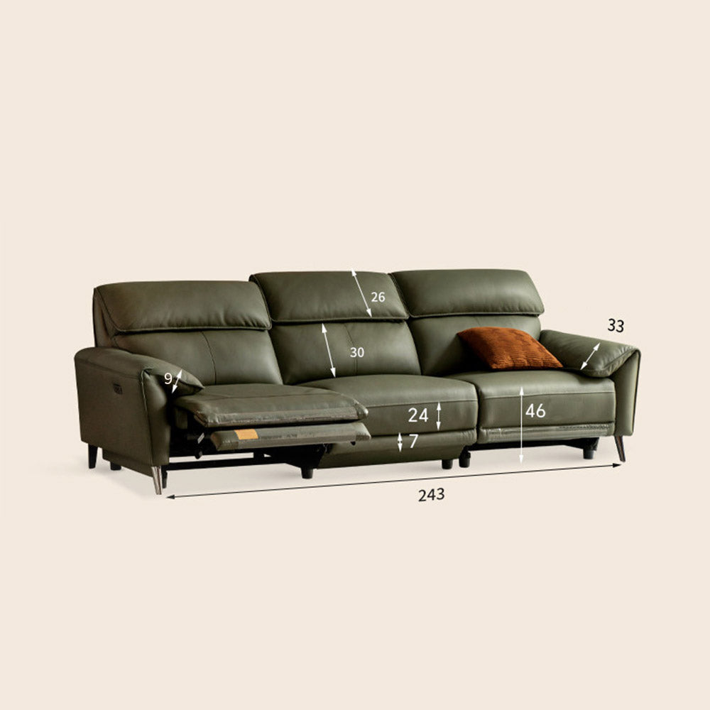 Lillviken genuine leather electric recliner sofa in modern kiwi living room