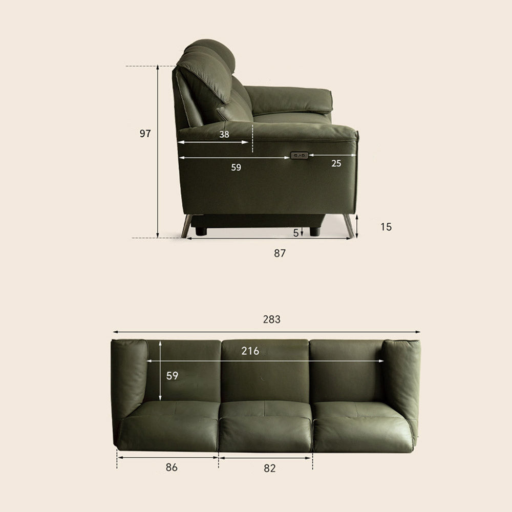 Lillviken genuine leather electric recliner sofa in modern kiwi living room