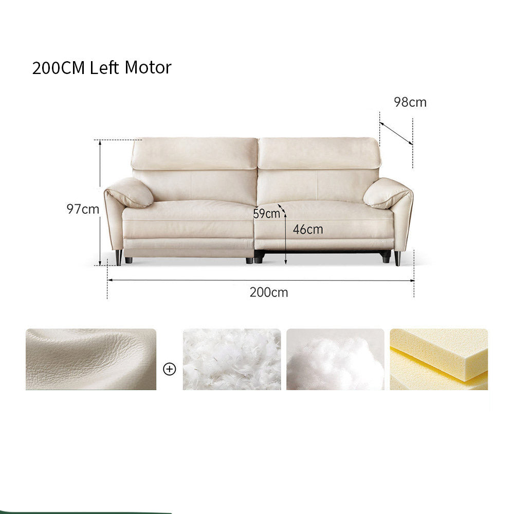 Lillviken genuine leather electric recliner sofa in modern kiwi living room