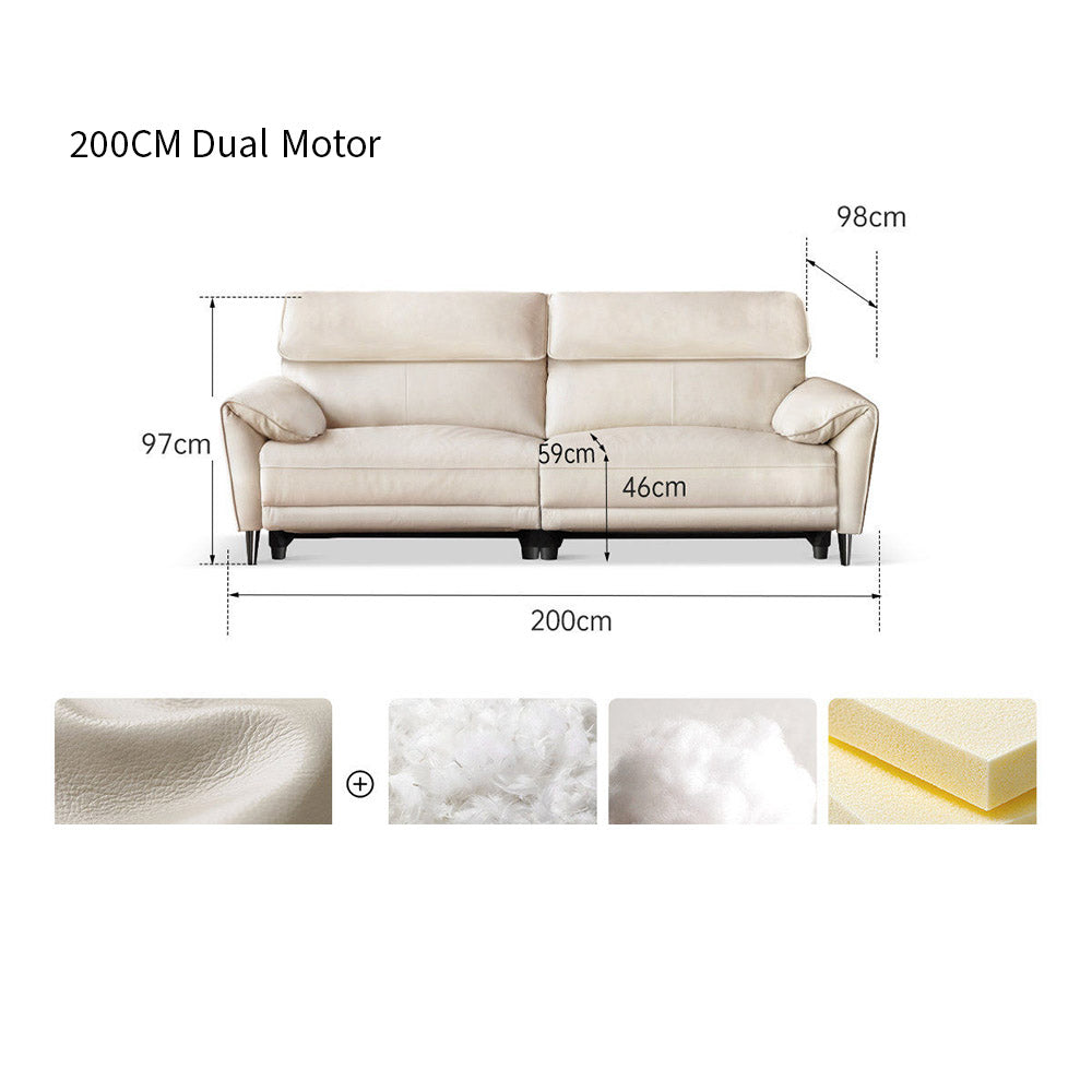 Lillviken genuine leather electric recliner sofa in modern kiwi living room