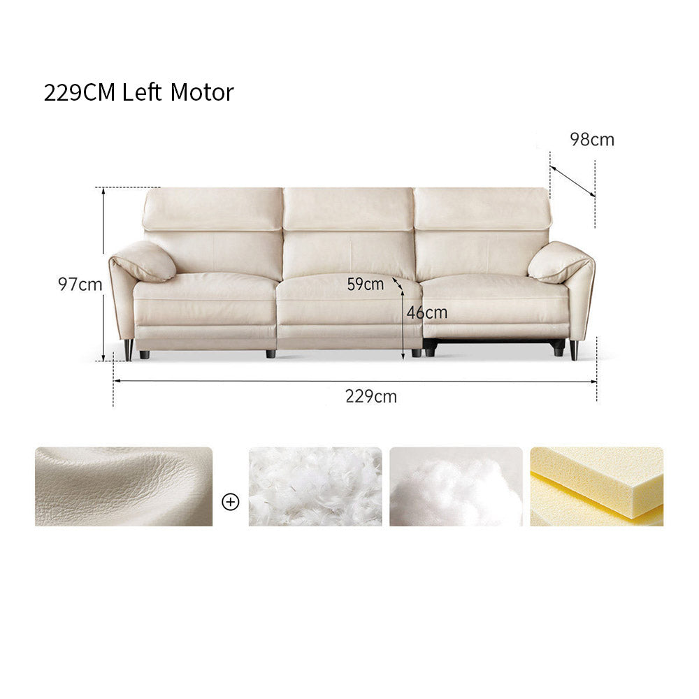 Lillviken genuine leather electric recliner sofa in modern kiwi living room