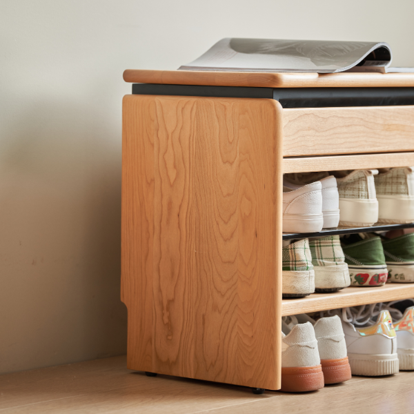 Limina Natural Solid Cherry Shoe Bench