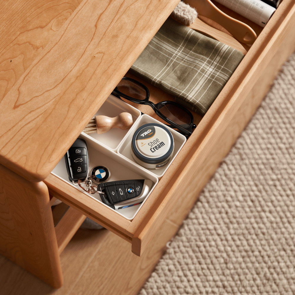 Limina Natural Solid Cherry Shoe Bench