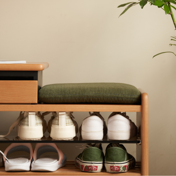 Limina Natural Solid Cherry Shoe Bench