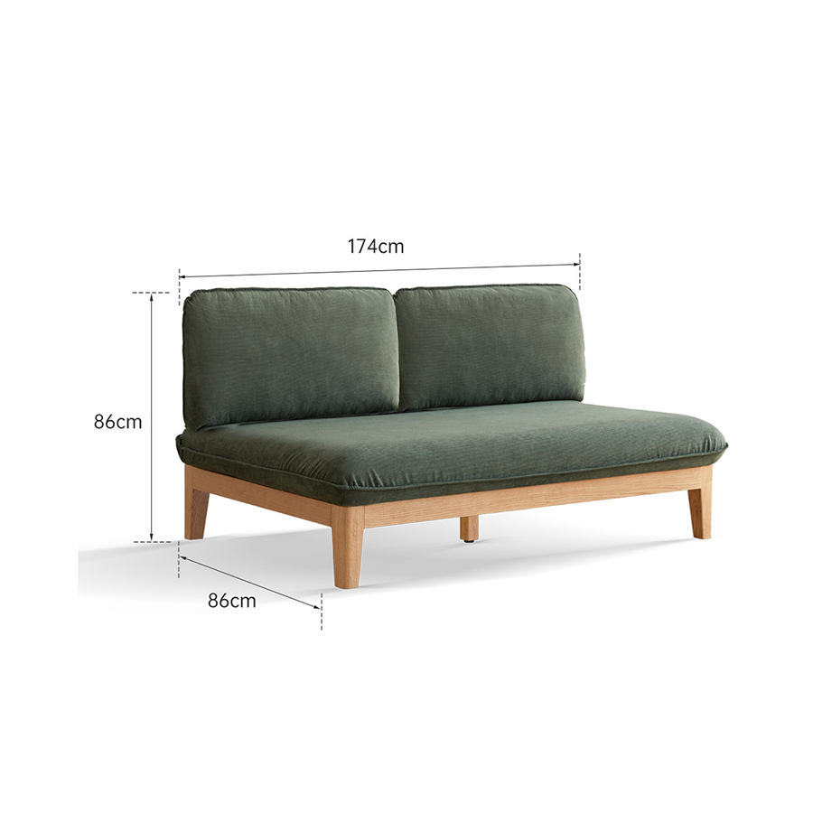 Limoges Natural Solid Oak Corduroy Sofa