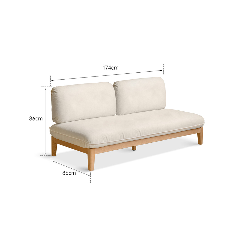 Limoges Natural Solid Oak Corduroy Sofa