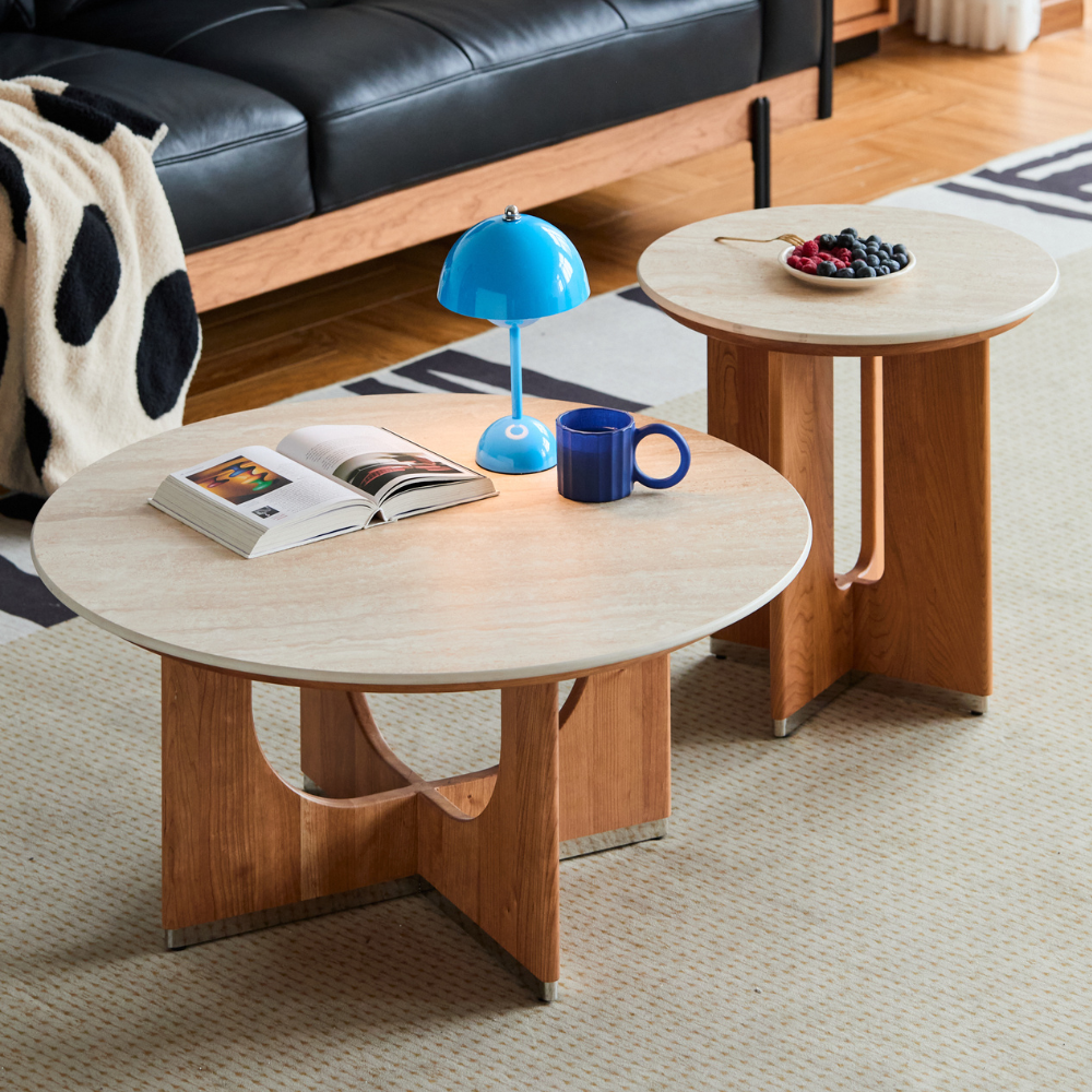 Lincoln Natural Solid Cherry Coffee Table Set