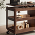 Lisbon Solid Walnut Height Adjustable Side Table with Steel Top