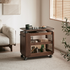 Lisbon Solid Walnut Height Adjustable Side Table with Steel Top