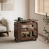 Lisbon Solid Walnut Height Adjustable Side Table with Steel Top