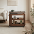 Lisbon Solid Walnut Height Adjustable Side Table with Steel Top