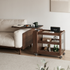 Lisbon Solid Walnut Height Adjustable Side Table with Steel Top